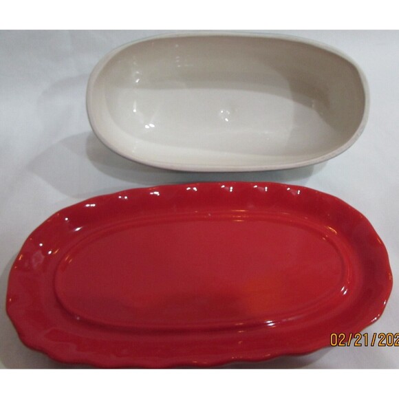 THE PIONEER WOMAN BUTTER DISH FLEA MARKET FLORAL STONEWARE POLKA DOTS BUTTERFLY - Picture 4 of 8